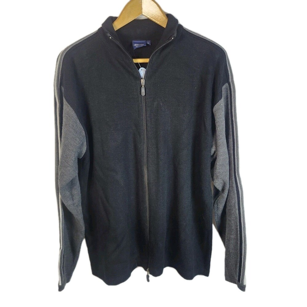 Vintage Y2K 90s Striped Sideout Full-Zip Sweater Skater Grunge Men's Size XL NEW